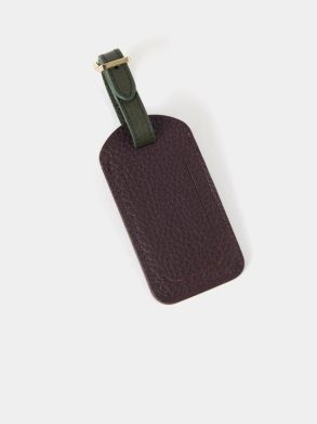 The Luggage Tag - Bordeaux Calf Grain & Ivy Calf Grain Women Small Goods Cambridge Satchel