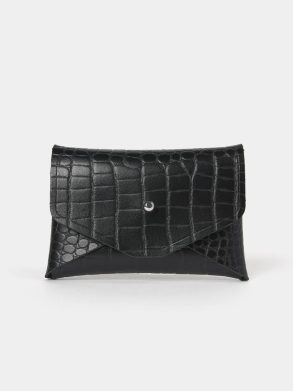 The Mini Purse - Black Croc Cambridge Satchel Crossbody Women