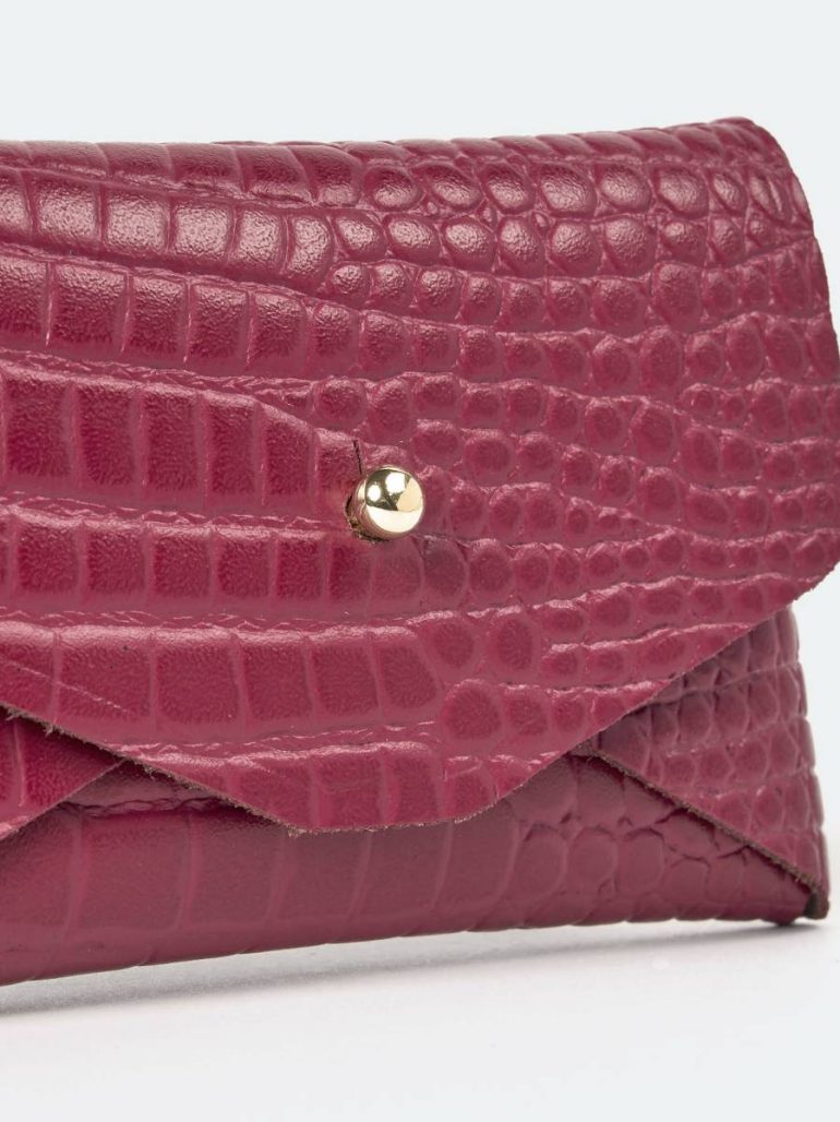 The Mini Purse - Magenta Croc Women Cambridge Satchel Crossbody - Image 3