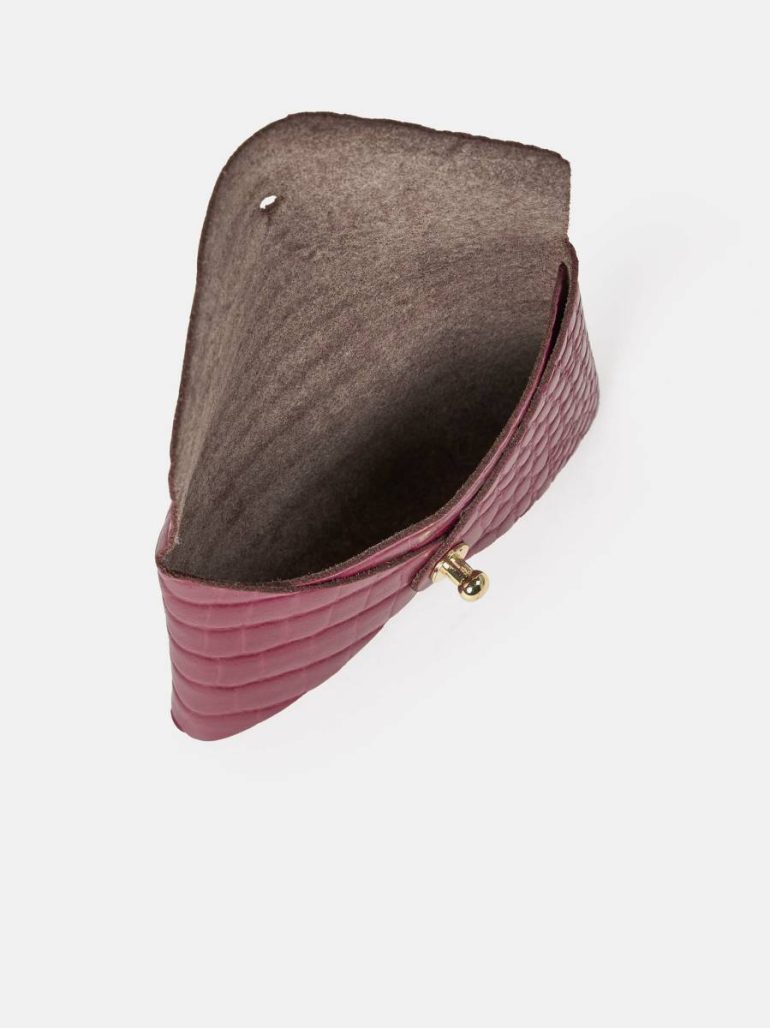 The Mini Purse - Magenta Croc Women Cambridge Satchel Crossbody - Image 4