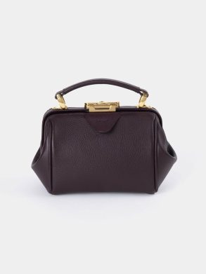The Mini Sophie - Bordeaux Calf Grain Cambridge Satchel Handbags Women