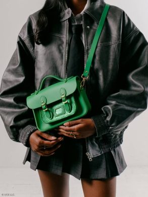 The Mini - Wicked Green With Wicked Green Metallic Calf Cambridge Satchel Satchels Women - Image 2
