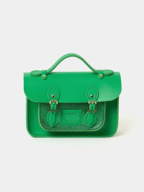 The Mini - Wicked Green With Wicked Green Metallic Calf Cambridge Satchel Satchels Women