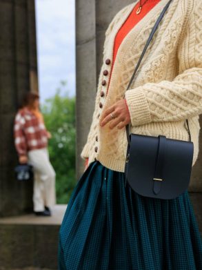 The Saddle Bag - Black & Gold Cambridge Satchel Crossbody Women - Image 2