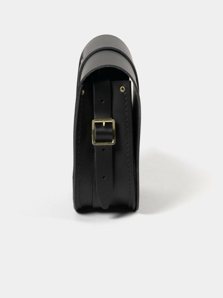 The Saddle Bag - Black & Gold Cambridge Satchel Crossbody Women - Image 4