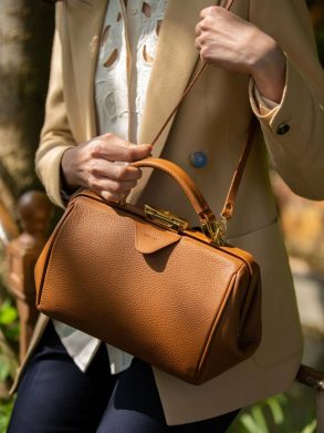 The Sophie -Havana Brown Calf Grain Handbags Cambridge Satchel Women - Image 2