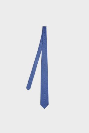 Ties Purificacion Garci Men Blue Houndstooth Silk Tie - Image 2