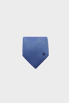 Ties Purificacion Garci Men Blue Houndstooth Silk Tie