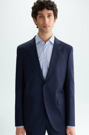 Tropical Wool Classic Fit Suit Jacket Purificacion Garci Men Suits And Blazers Navy