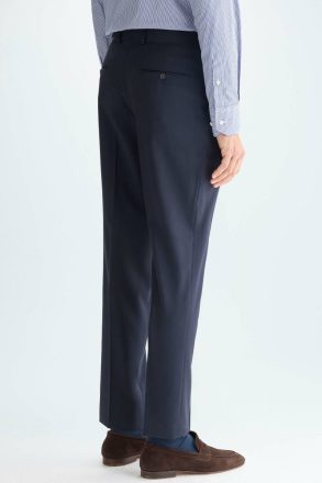 Tropical Wool Relaxed Fit Suit Trousers Navy Men Purificacion Garci Trousers - Image 3