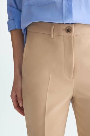 Trousers Camel Purificacion Garci Women Satin Slim-Leg Trousers - Image 2