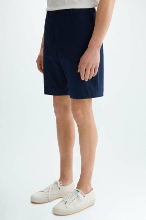 Trousers Men Navy Purificacion Garci Cotton Twill Regular Fit Bermuda Shorts