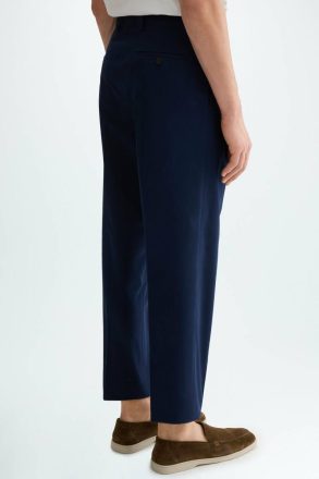 Trousers Men Purificacion Garci Cotton Twill Relaxed Fit Trousers Navy - Image 3