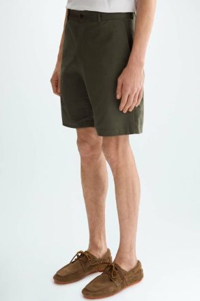Trousers Men Purificacion Garci Khaki Cotton Twill Regular Fit Bermuda Shorts