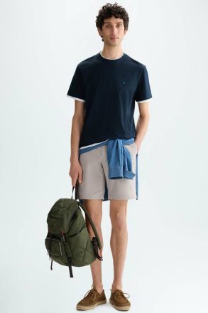 Trousers Purificacion Garci Men Stone Cotton Twill Regular Fit Bermuda Shorts - Image 4