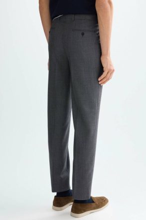 Trousers Wool Bird's Eye Weave Classic Fit Suit Trousers Men Gray Purificacion Garci - Image 3