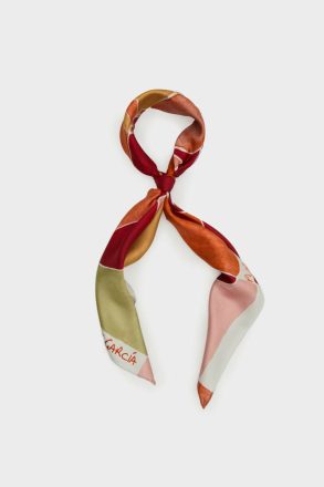 Verde Caqui/Beige/Burdeos Women Scarves Gambito 90 Silk Scarf Purificacion Garci - Image 2