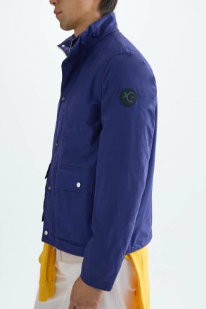 Washed Cotton Jacket Men Royal Blue Purificacion Garci Outerwear - Image 2