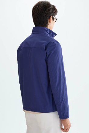 Washed Cotton Jacket Men Royal Blue Purificacion Garci Outerwear - Image 3