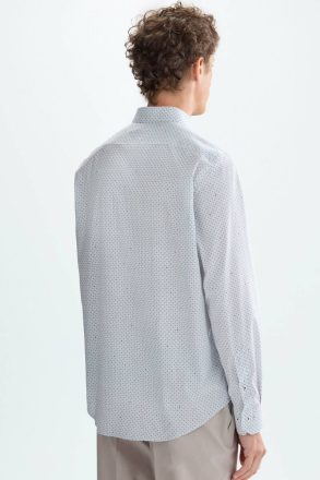 White/Blue Shirts Origami Sopa De Letras Print Poplin Shirt Purificacion Garci Men - Image 3