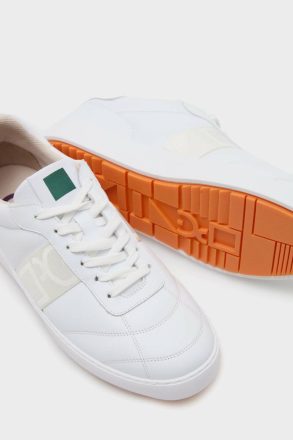 White Cinta Pg Leather Sneakers Sneakers Purificacion Garci Men - Image 3