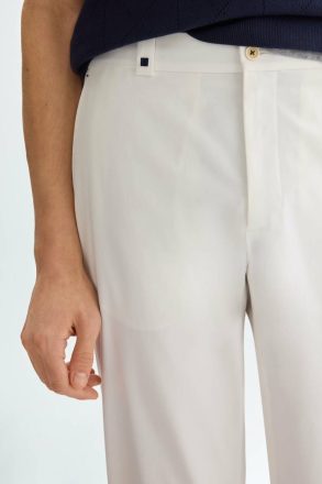 White Men Purificacion Garci Cotton Twill Regular Fit Chino Trousers Trousers - Image 2