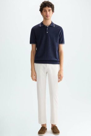 White Men Purificacion Garci Cotton Twill Regular Fit Chino Trousers Trousers - Image 4