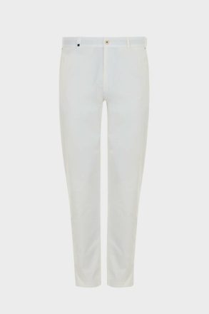White Men Purificacion Garci Cotton Twill Regular Fit Chino Trousers Trousers - Image 5