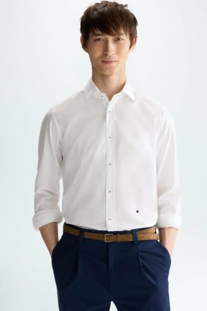 White Purificacion Garci Men Spread Collar Oxford Shirt Shirts
