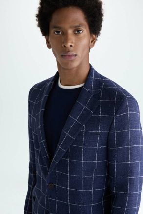 Windowpane Check Wool Bouclé Relaxed Fit Blazer Purificacion Garci Suits And Blazers Men White - Image 2