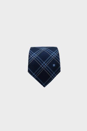 Windowpane Chequered Silk Tie Men Purificacion Garci Ties Navy