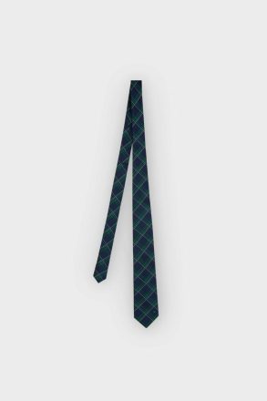 Windowpane Chequered Silk Tie Ties Men Navy/Green Purificacion Garci - Image 2