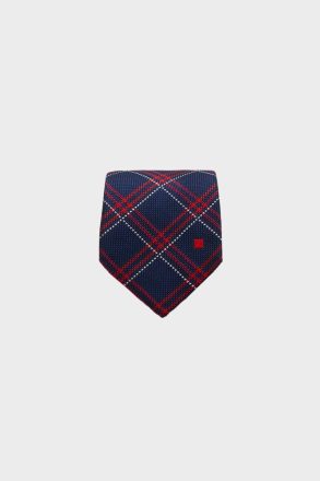 Windowpane Chequered Silk Tie Ties Men Purificacion Garci Navy/Red/White