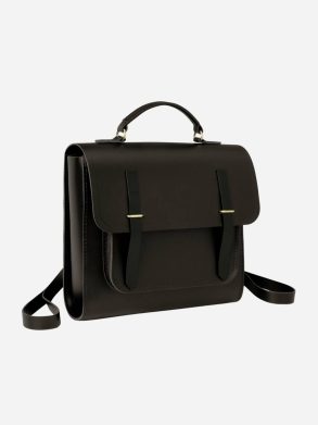 Women Backpacks Cambridge Satchel The Messenger Backpack - Dark Brown & Black Bridle - Image 2