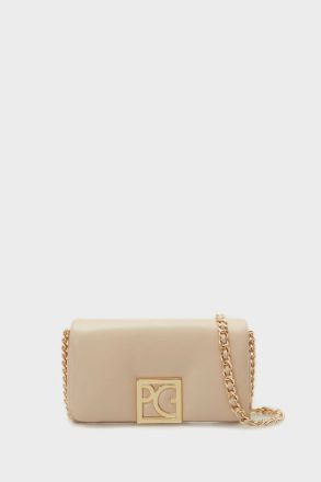 Women Beige Crossbody Bags Homenaje Acolchado Clutch Purificacion Garci