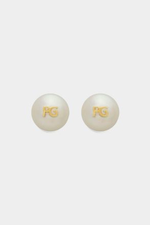 Women Biwa Earrings Purificacion Garci White/Gold Earrings