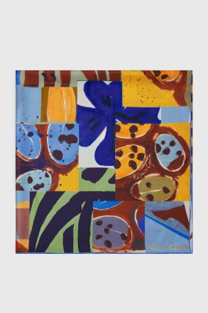 Women Blue Scarves Purificacion Garci Catarinas 90 Silk Scarf - Image 3