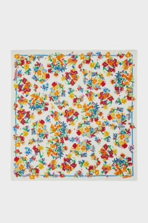 Women Bohemia 90 Silk Scarf Purificacion Garci Ecru/Multicolour Scarves