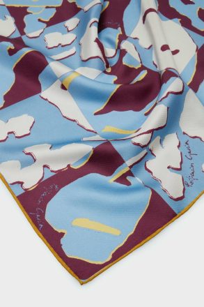 Women Cala Frida 53 Silk Bandana Purificacion Garci Scarves Sky Blue/Burgundy/Beige - Image 2