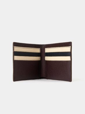 Women Cambridge Satchel The Billfold Wallet - Bordeaux, Midnight & Clay Madras Grain Crossbody - Image 3