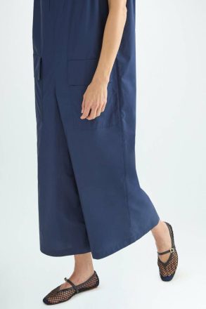 Women Cotton Straight-Fit Oversize Jumpsuit Purificacion Garci Dresses Navy - Image 2