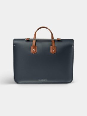 Women Crossbody The Music Case -Navy & Tan Cambridge Satchel - Image 2