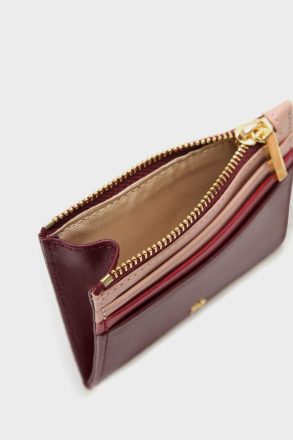 Women Dark Red Card Holders And Coin Purses Purificacion Garci Sail Zipped Card Holder - Image 2