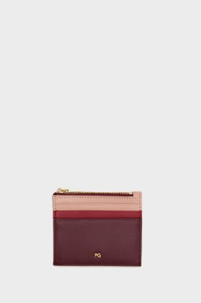 Women Dark Red Card Holders And Coin Purses Purificacion Garci Sail Zipped Card Holder