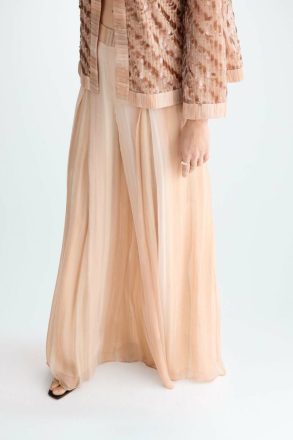 Women Evening Pleated Bambula Culottes Purificacion Garci Nude - Image 2