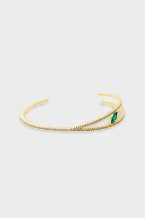 Women Gold/Green Crystal Purificacion Garci Radiant Cuff