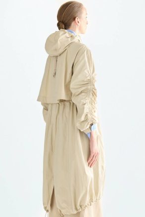 Women Hooded Nylon Oversize Trench Coat Beige Purificacion Garci Outerwear - Image 3