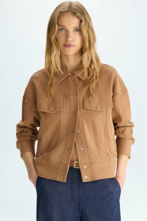 Women Jackets Purificacion Garci Fleece Oversize Jacket Cinnamon