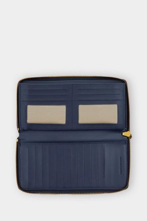 Women Large Wallets Navy Canvas Cube Denim American Wallet Purificacion Garci - Image 2