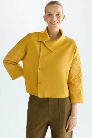 Women Mimosa Origami-Quilted Nylon Stretch Knit Wrap Jacket Purificacion Garci Jackets